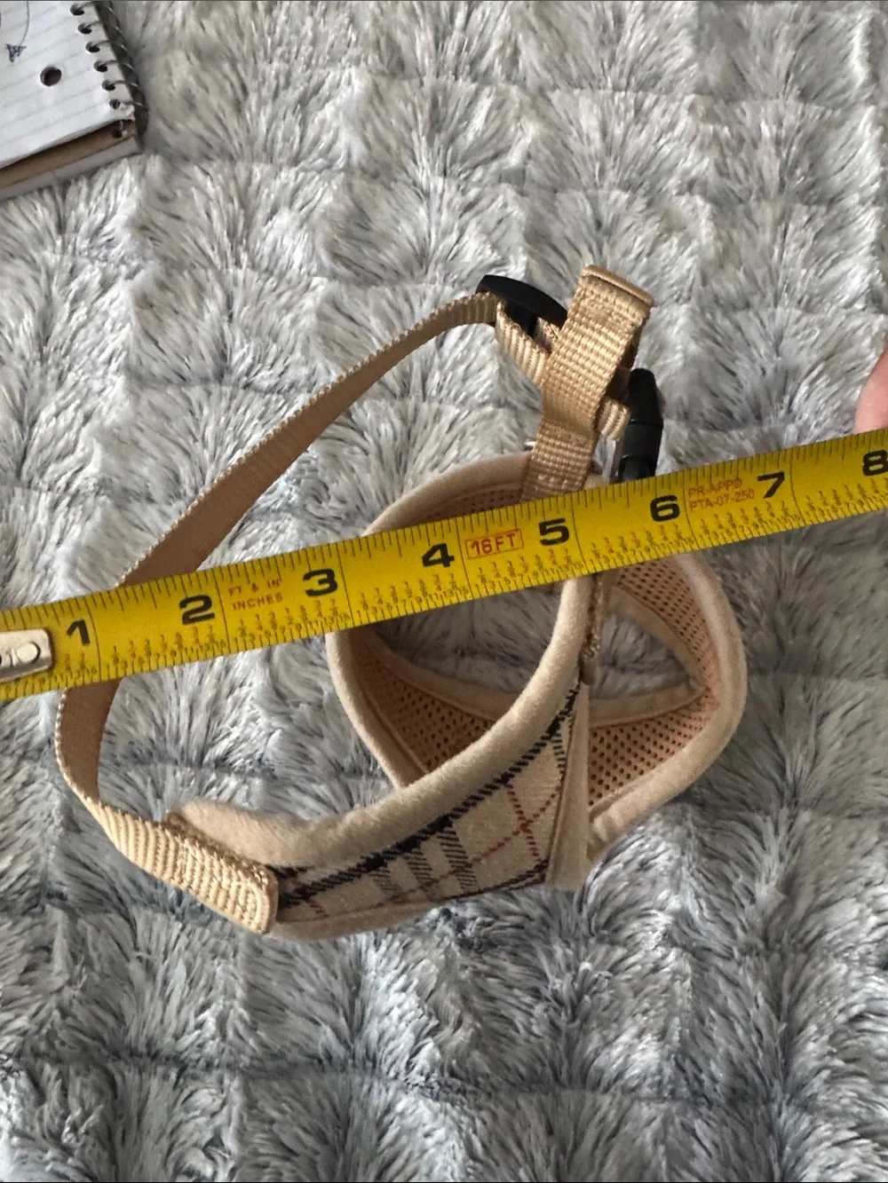 Beige Plaid Dog Harness
